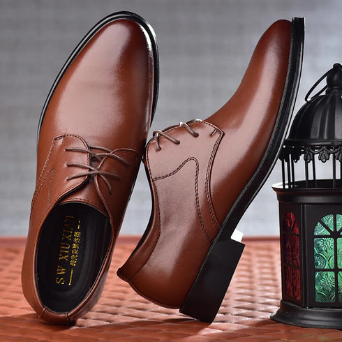 Elegant Men's Black Leather Oxfords for Formal Occasions - Perfect Wedding, Party, Office, and Business Shoes for Men